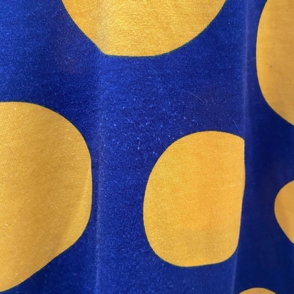 Lularoe Randy, S, Blue and Yellow Polka Dots - Picture 3 of 5